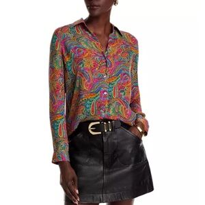 L'AGENCE Multicolor Paisley Button Down Shirt